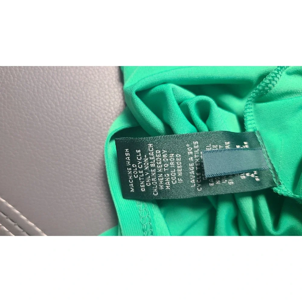 Ralph Lauren Green Ruched Faux Wrap‎ Dress size 6